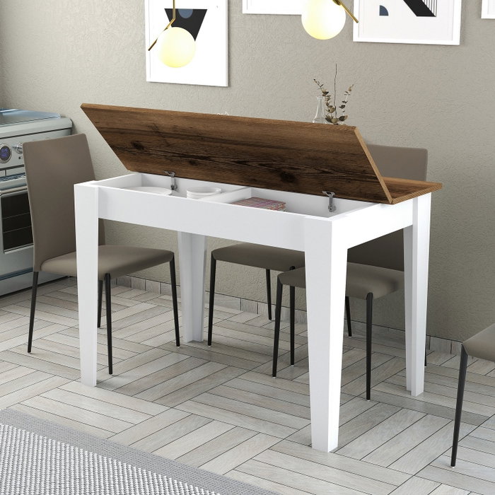 Hanah Home Kiev 511 Mesa de Cocina Nogal y Blanco